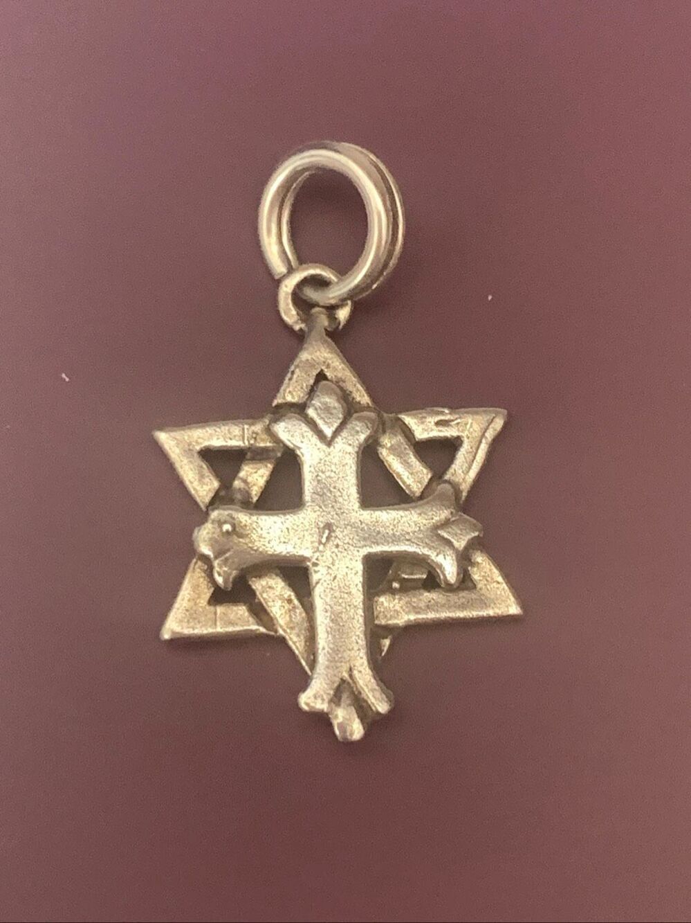 Star of David with Cross Sterling Silver Jewelry Charm #christian